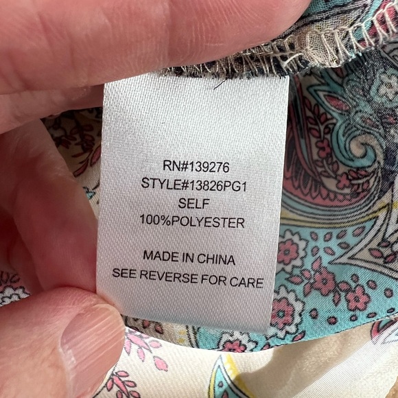 Daniel Rain Multi Color Short Sleeve Blouse Size S - Picture 9 of 11